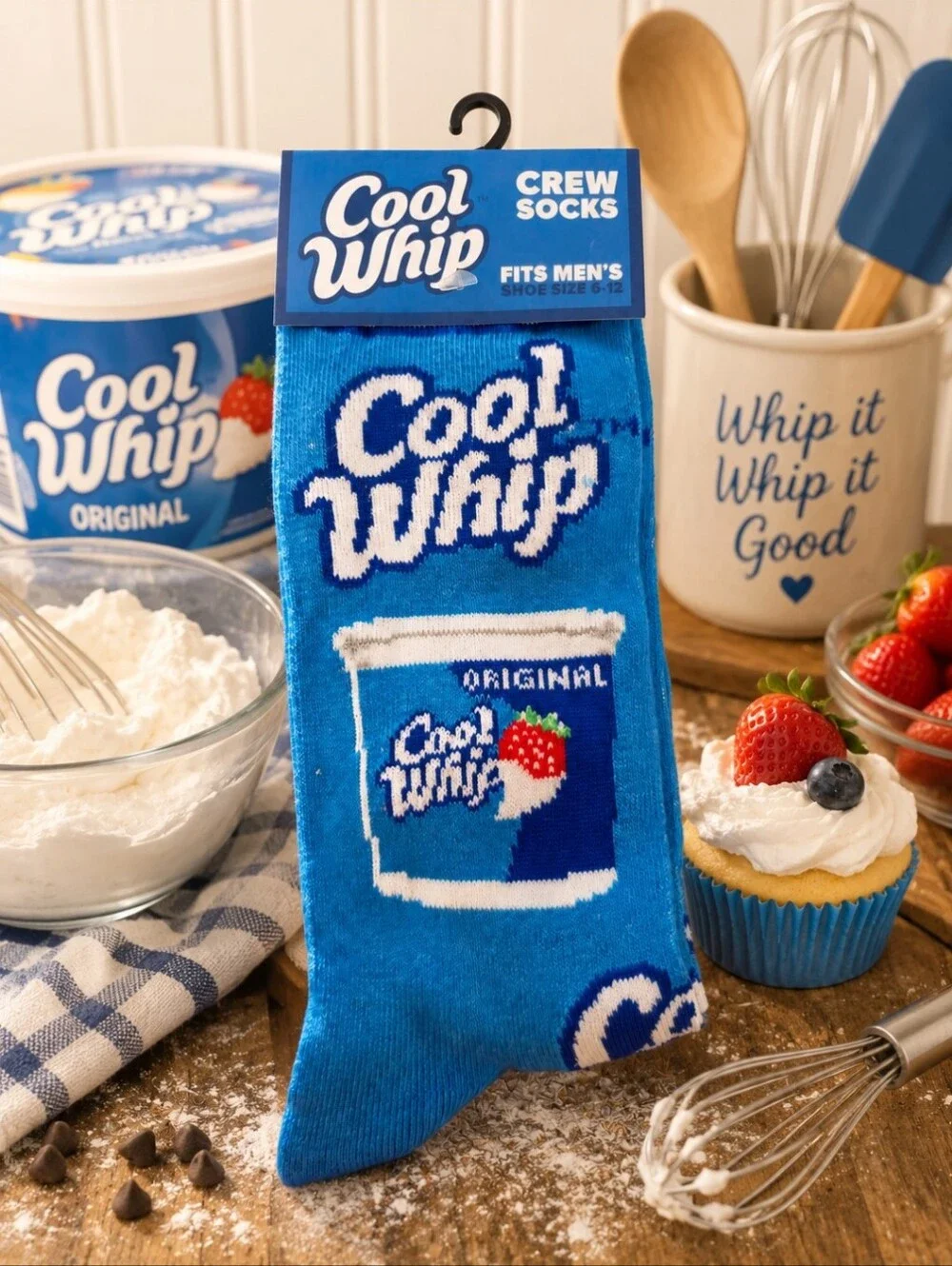 Cool Whip Men's Blue Crew Socks